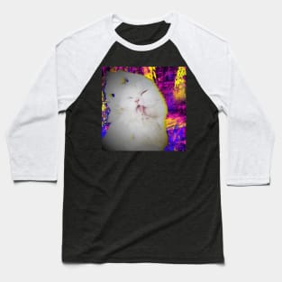 Psychedelic Cat Baseball T-Shirt